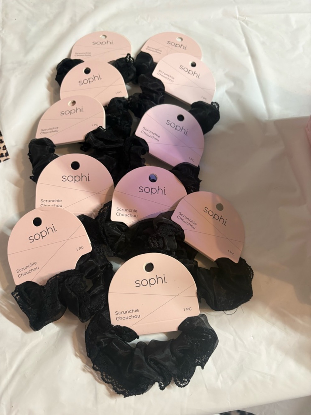sophi Black Lace Scrunchies - Set of 11